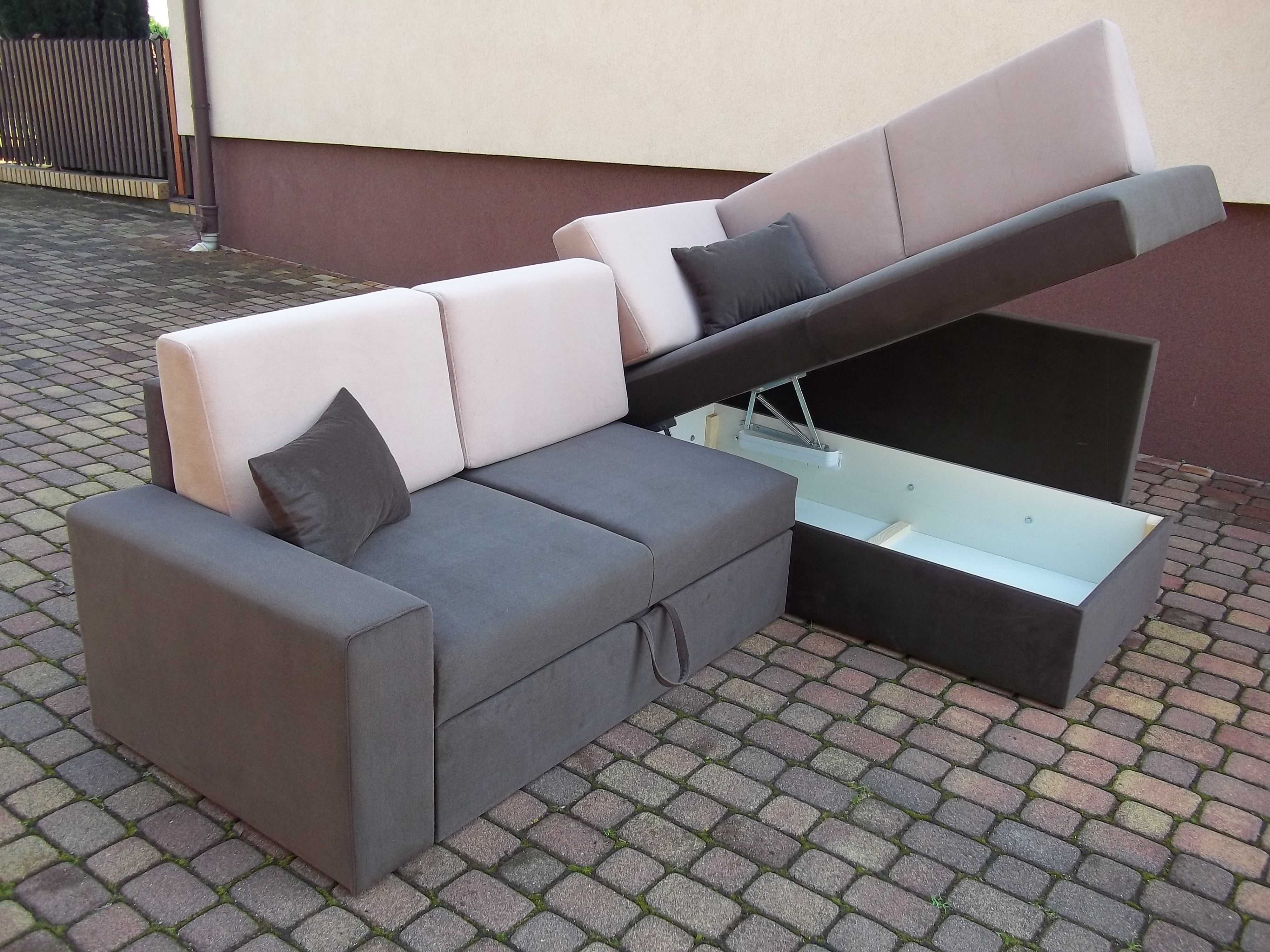 Narożnik-sprężyny/pojemnik/150cm szeroka pow. spania/producent