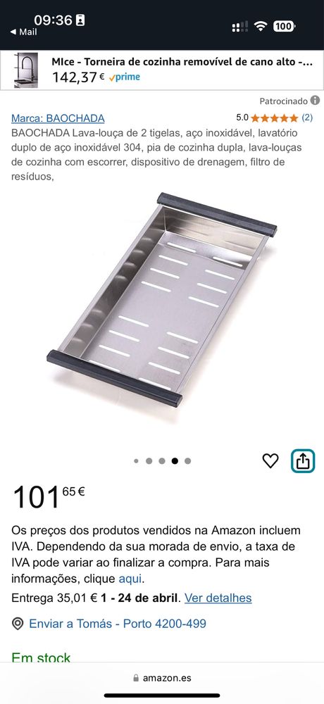 Lavatório duplo de aço imoxidável