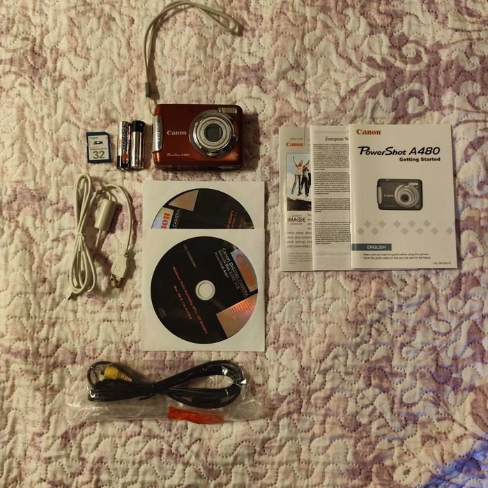 Canon PowerShot A480 (Vermelha) – Câmara Digital 10MP