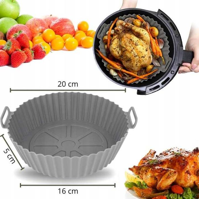 FOREMKA Silikonowa Wkład AIR FRYER Frytkownica BEZTŁUSZCZOWA 16-20cm.