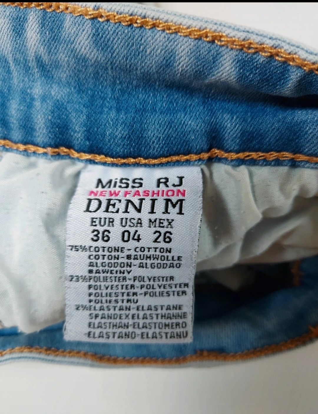 Jasno niebieskie spodenki dżinsowe z perełkami Miss RJ S 36