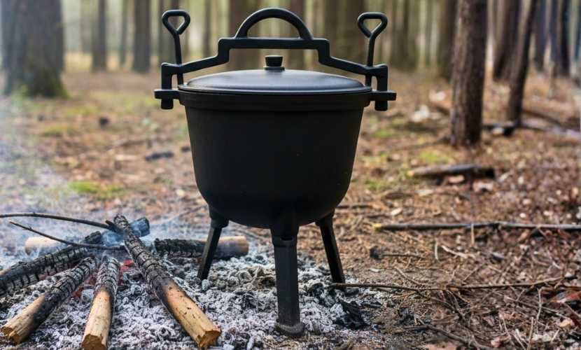 Kociołek żeliwny 8L ogrodowy do potraw jednogarnkowych leczo MOCNY new