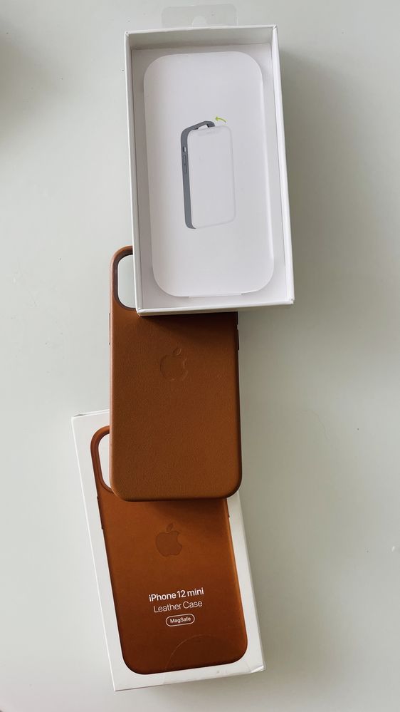 Etui (plecki) do iPhone 12 mini, skóra, oryginalne Apple, saddle brown