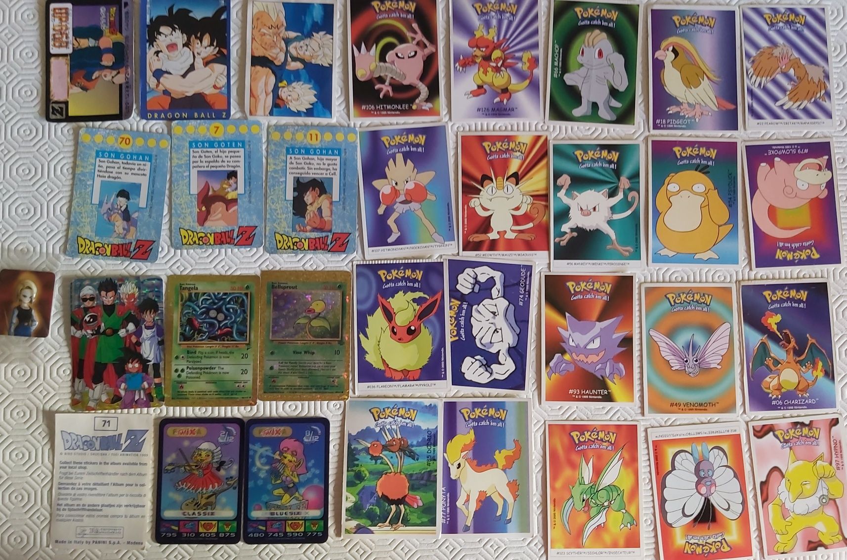 Tazos 55 peças.  Cartas 30 peças