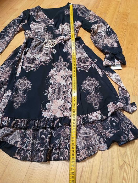 Sukienka włoska czarno-beżowa  S/M