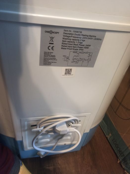 Портативна пральна машина з центрифугою OneConcept DB003