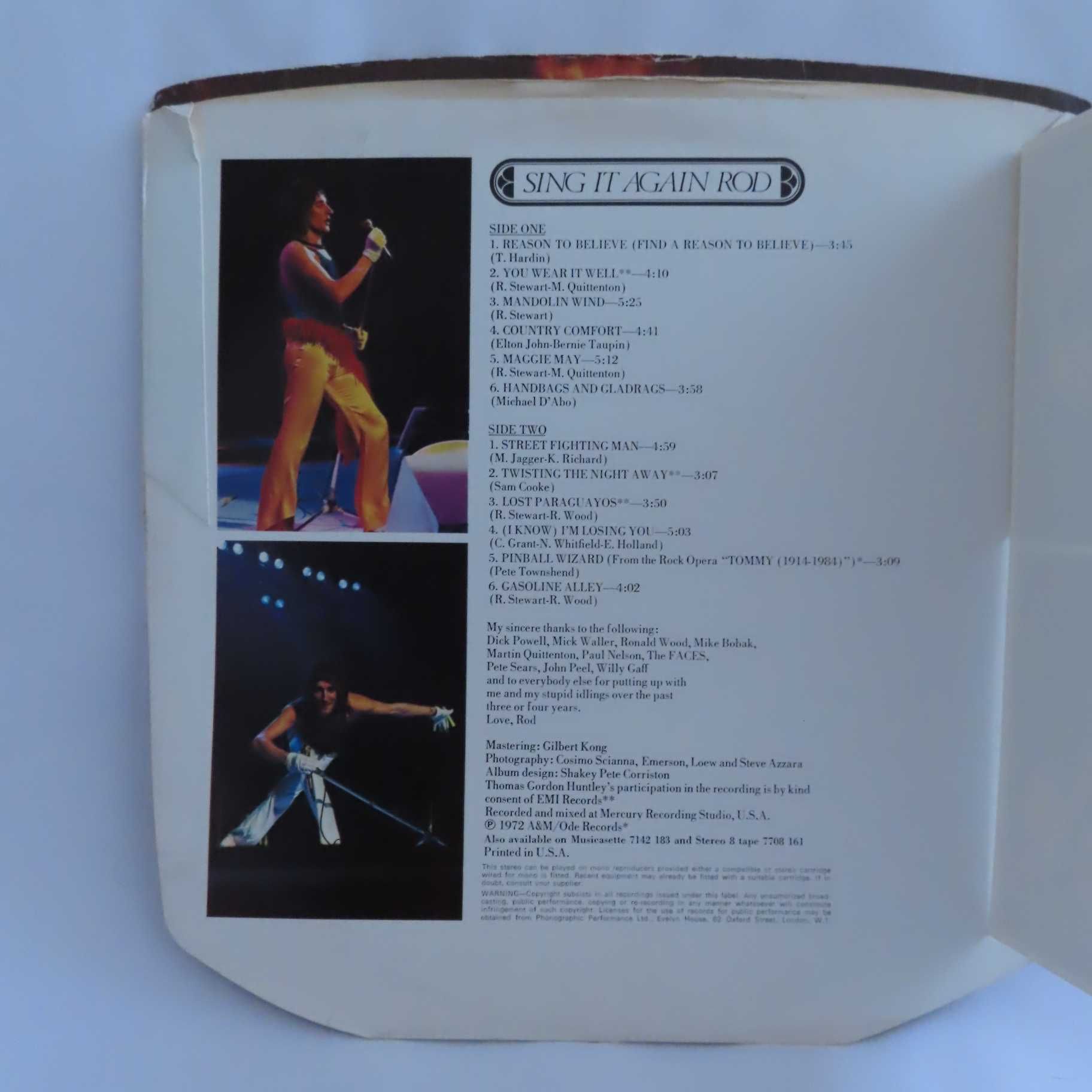 Rod Stewart Sing It Again Rod 1972 LP USA пластинка VG конверт EX