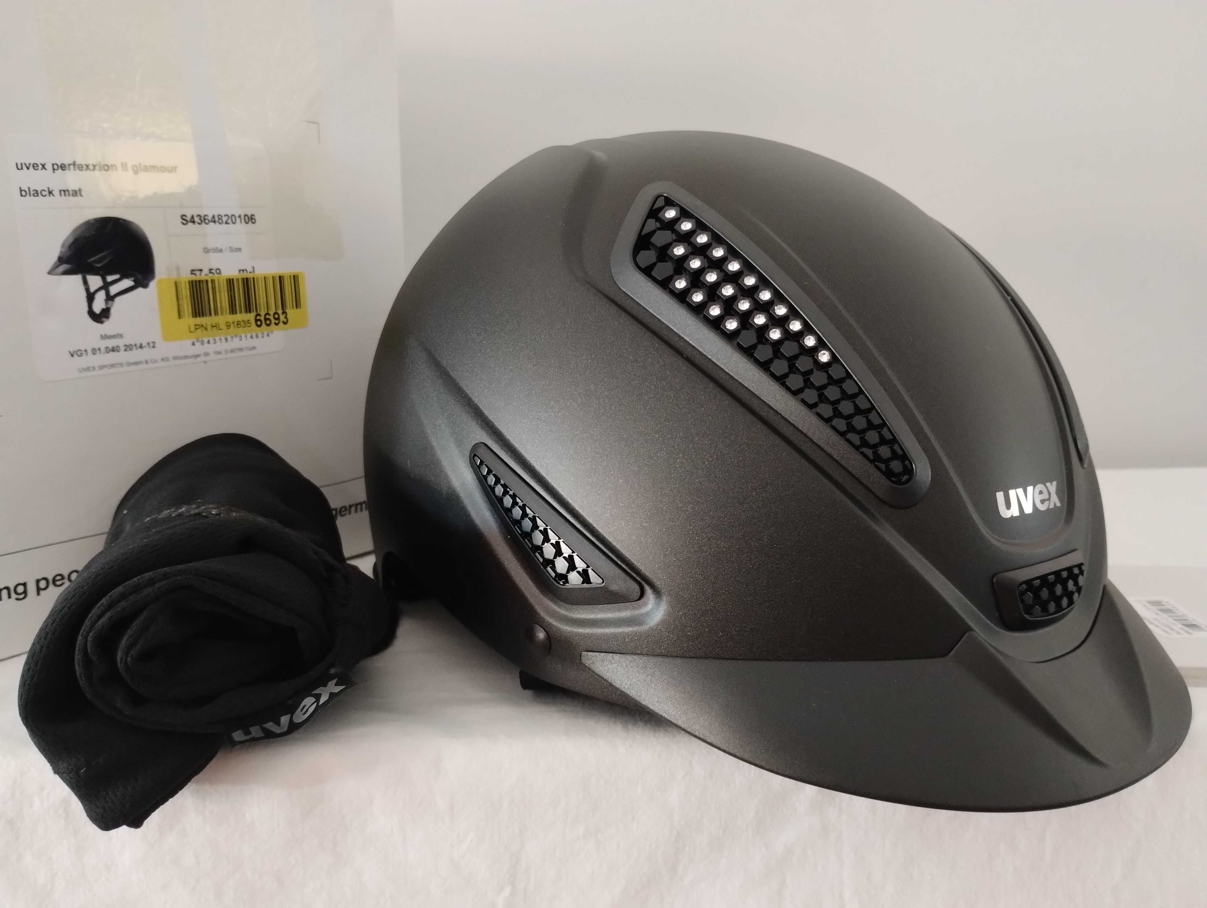 Kask jeździecki toczek Uvex Perfexxion II Glamour Black M/L 57-59cm
