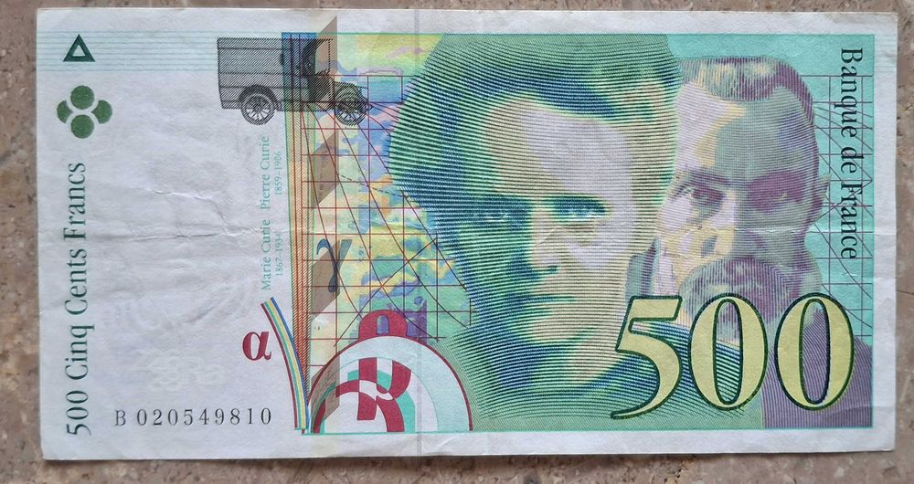 França - 500 francs 1994 (bom estado)