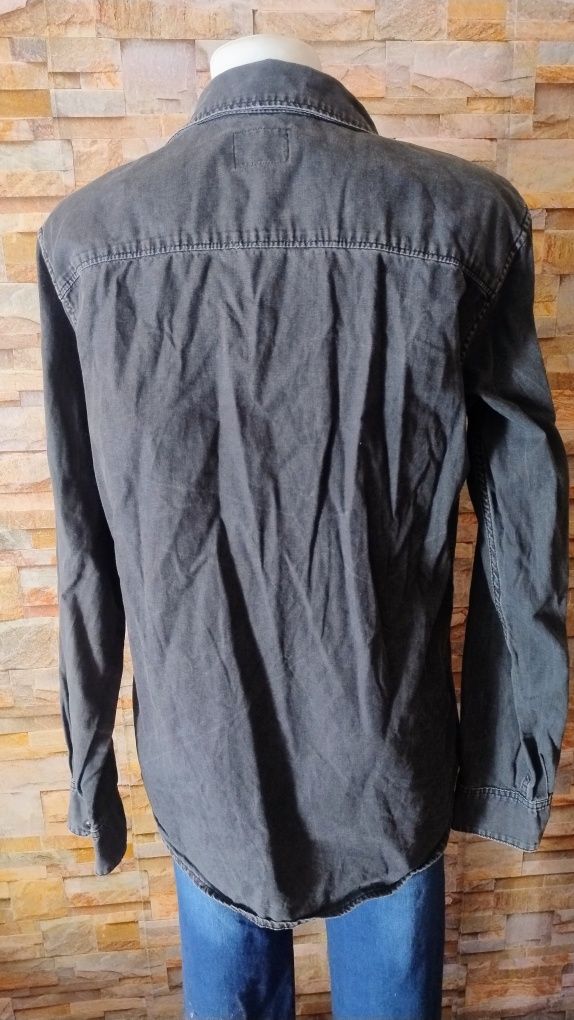 Męska koszula jeans ciemno szara wyblakła czerń rozmiar M . Jack &Jone