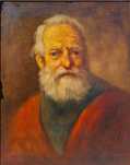 Portret Franz Schoormann Sygnowanypt Medrzec z broda org. Olej w ramie