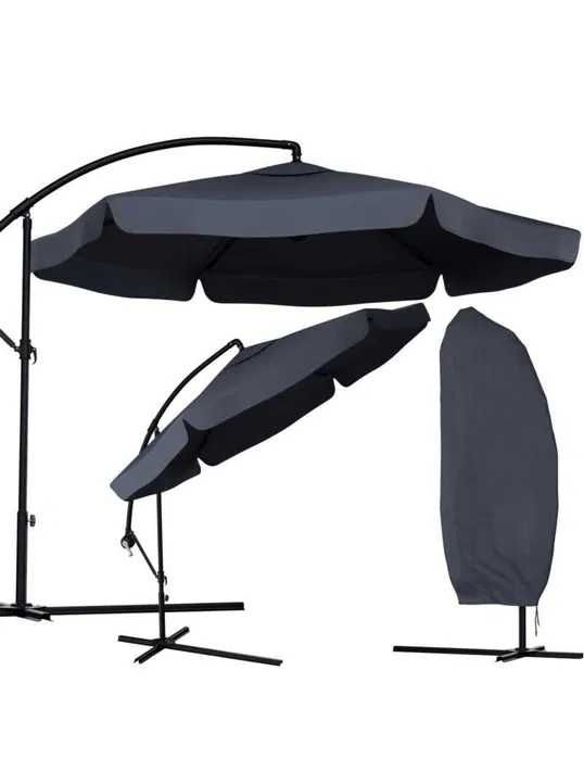 Parasol Ogrodowy Na Wysięgniku Duży Składany 350cm+ Pokrowiec 3 Kolory