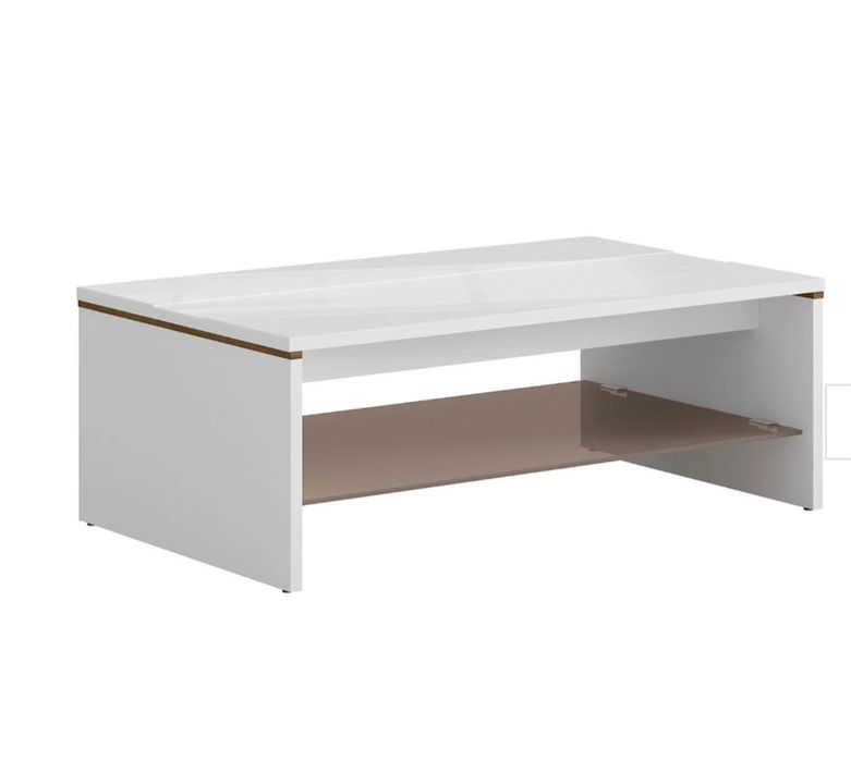 Stolik kawowy ława biały połysk