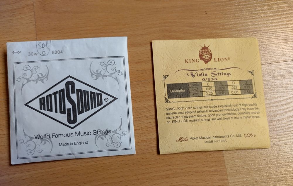 Violino cordas strings novas King Lion 135