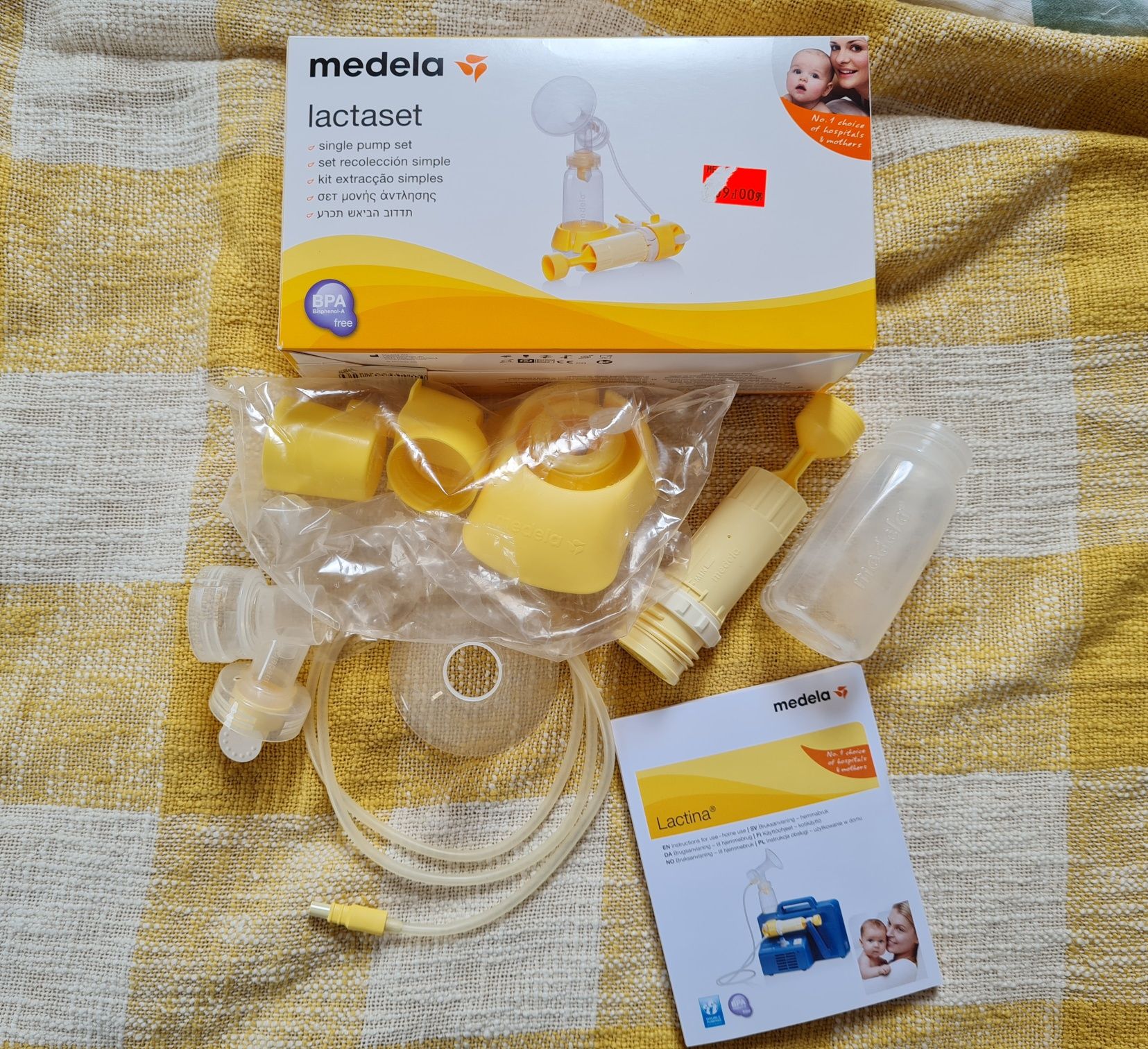 Medela, Lactaset, pojedynczy zestaw do odciągania pokarmu, laktator