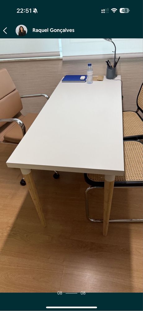 HILVER IKEA Perna de secretária, bambu, 70 cm