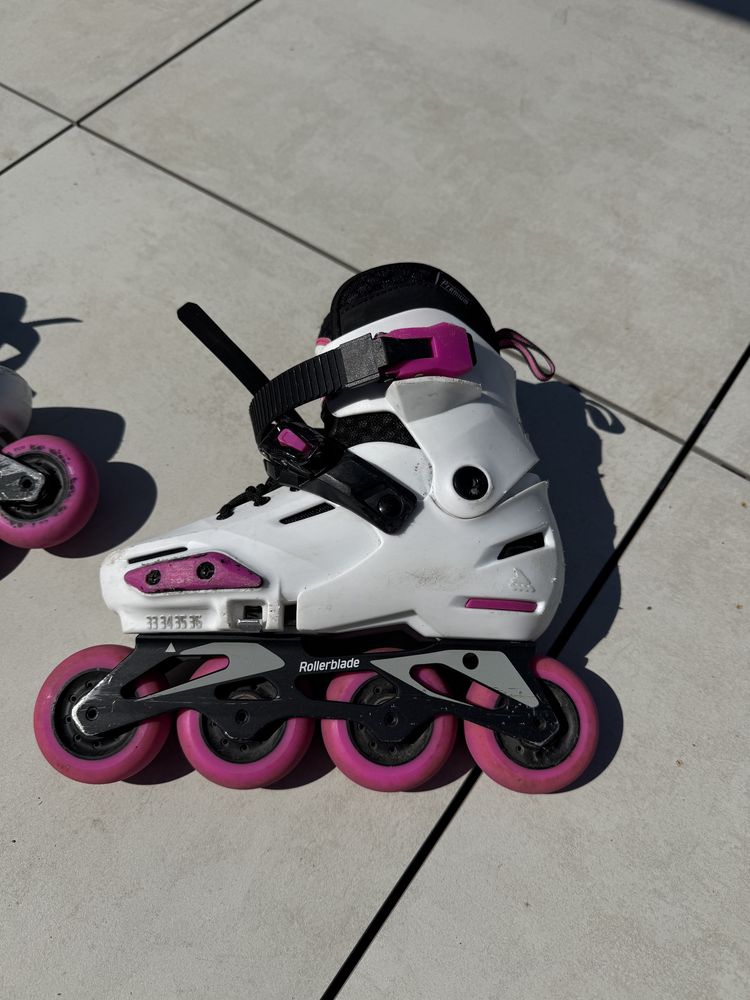 Rolki Rollerblade Apex - Biało/Różowe - 33-36