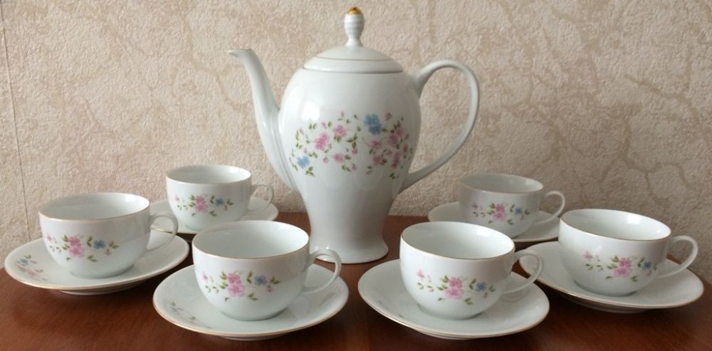Serwis kawowy / herbaciany dla 6 osób SILESIAN PORCELAIN - Okazja !!!