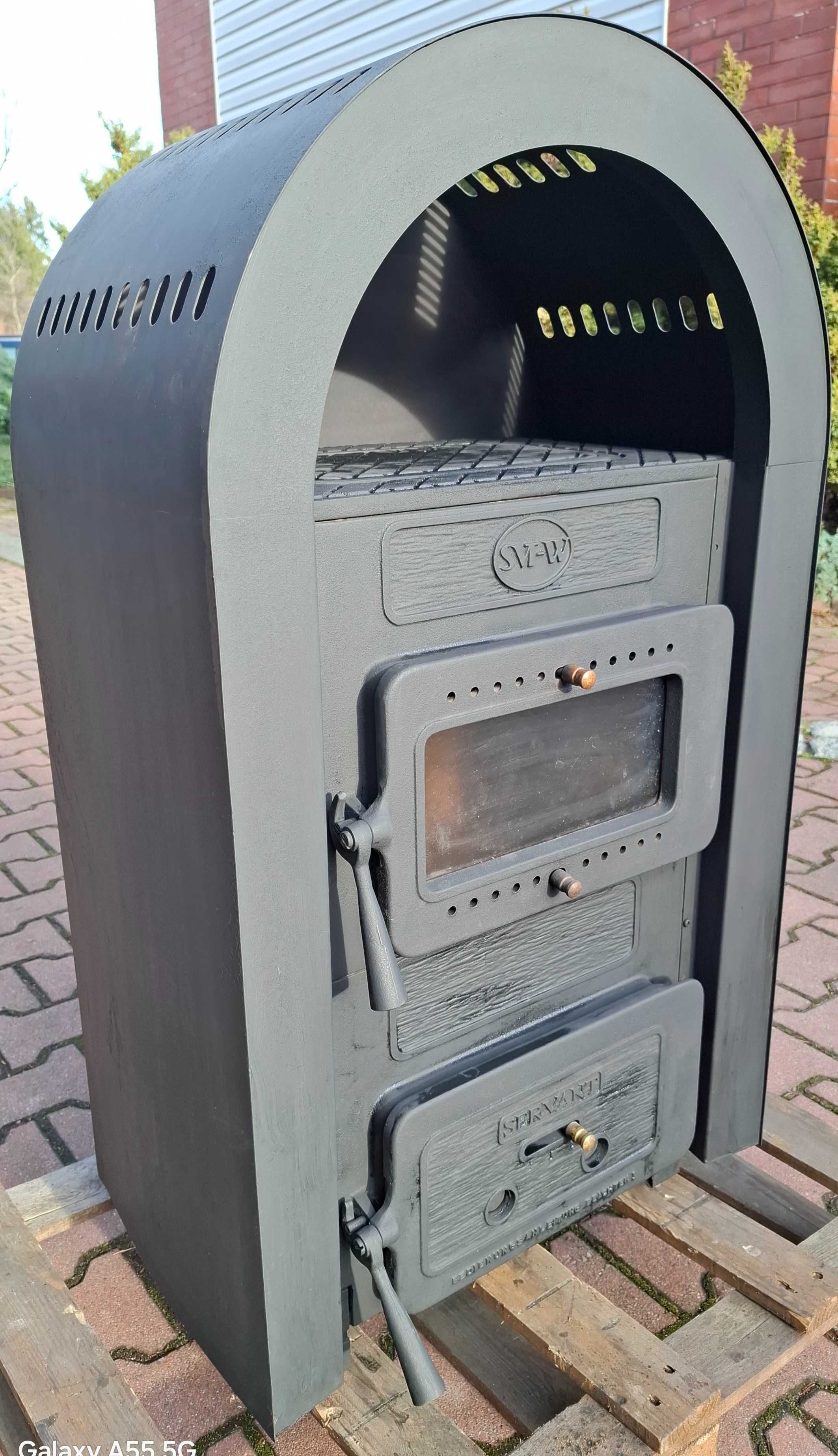 Koza kominek Wamsler Serwant wolnostojący 5 kW żeliwny piec + szamot