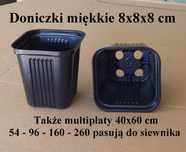 Nowe doniczki 8 kwadr. miękkie i palety do napełniania ich ziemią