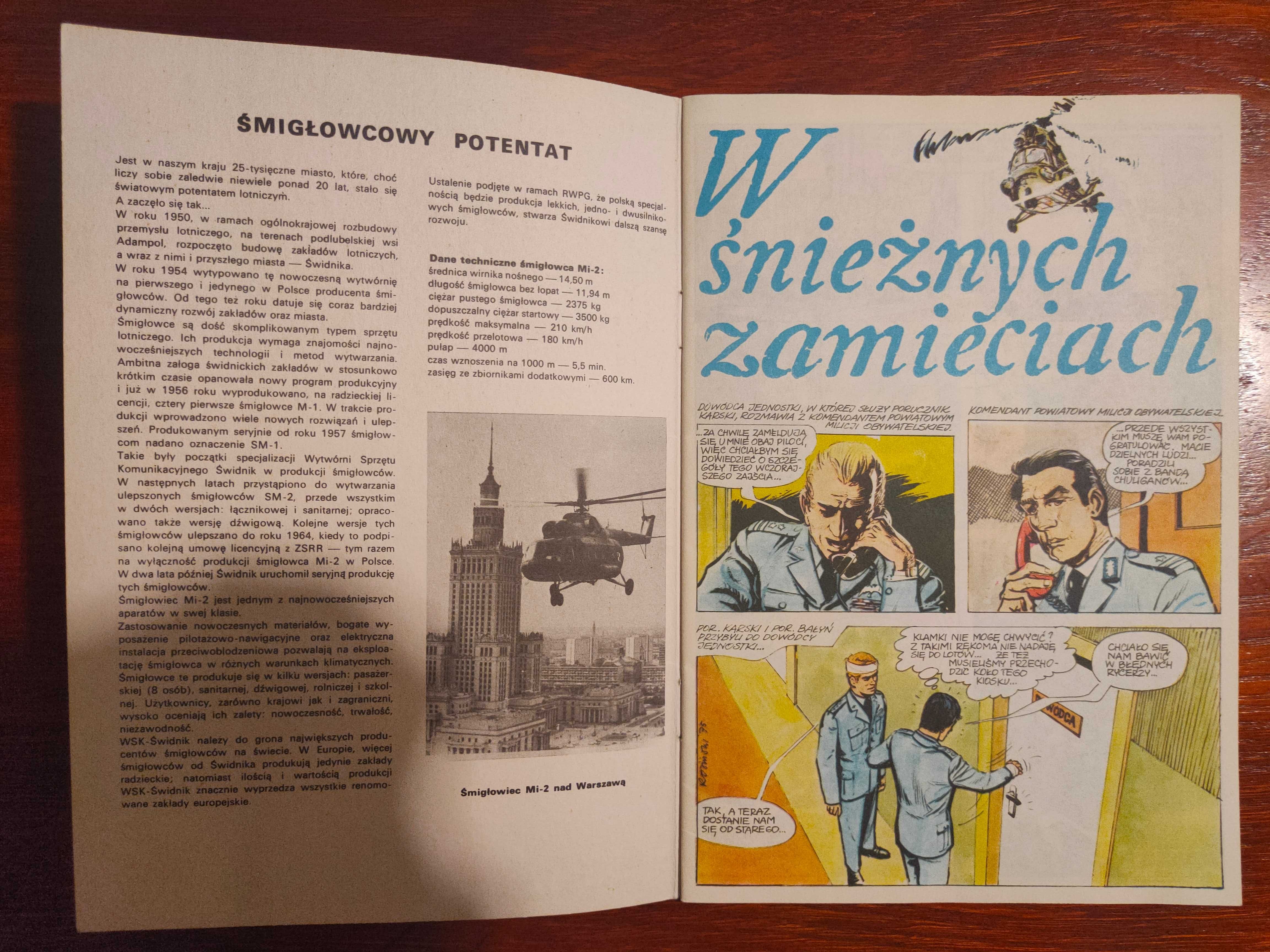 Komiks z serii Pilot śmigłowca. W śnieżnych zamieciach. Wyd. 1989