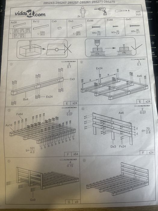 Cama palete em pinho 140x200