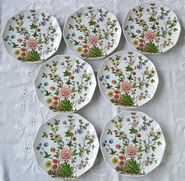 Komplet 7 talerzy deserowych – Kaiser W. Germany, dekoracja „Nanking”