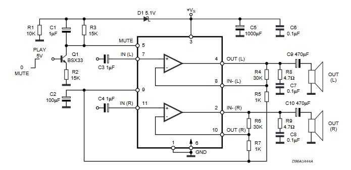 Мікросхема стерео підсилювача TDA7265 2х25 ВТ