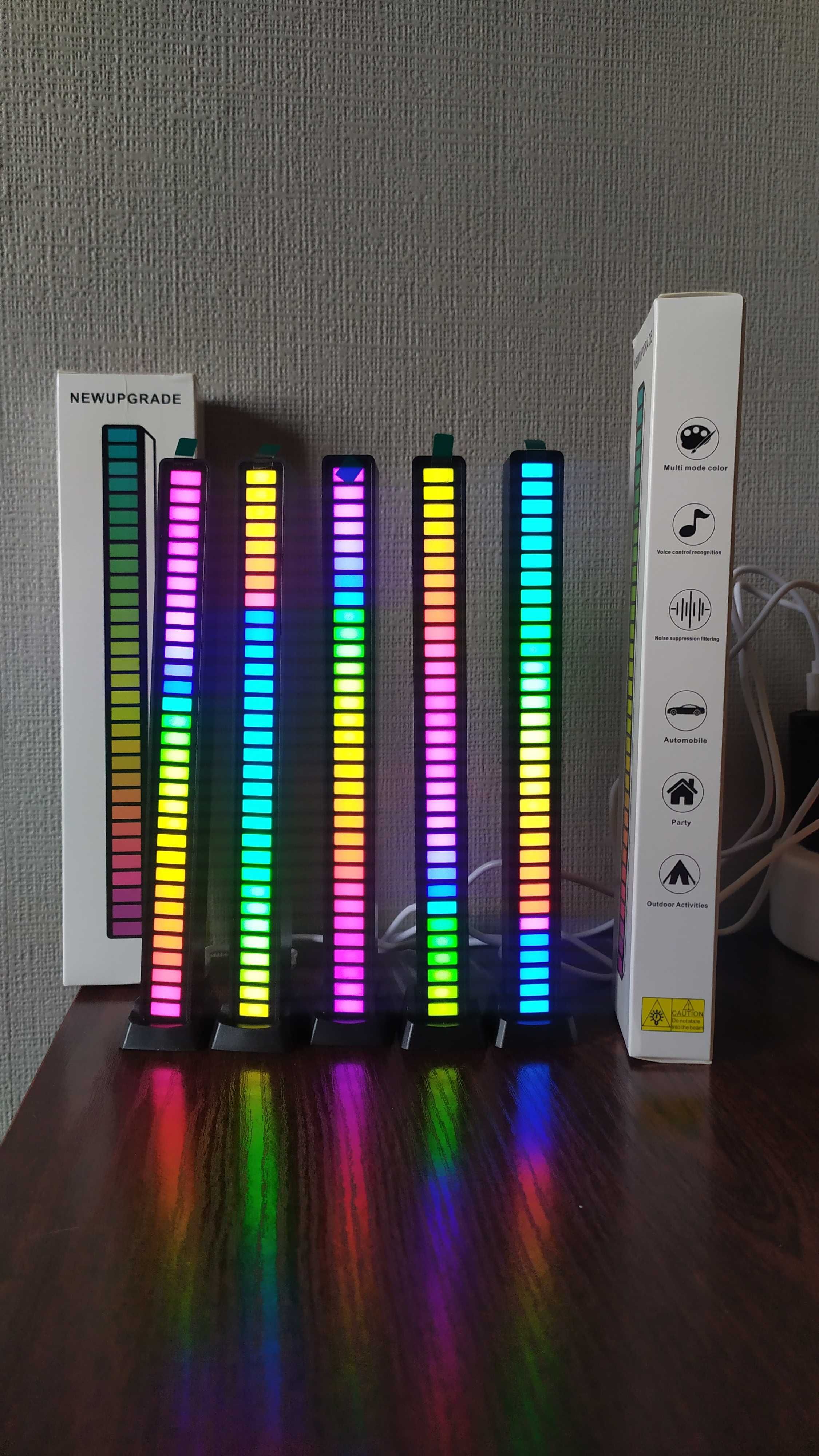 Listwa świetlna RGB 32 LED , reagująca na dźwięk , z bluetooth, czarna