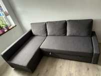 Sofa narożna z funkcją spania Friheten ciemnoszary IKEA Wyprzedaż!