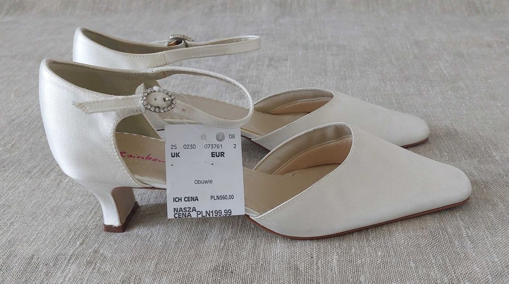 Buty Ślubne Rainbow Club, Satynowe, Rozm. 40 – Nowe z Metką