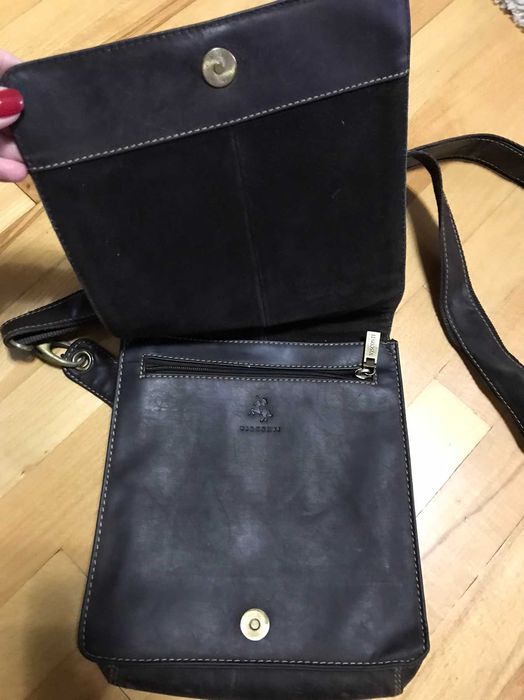 Кросс-боди .Мужская сумка из натуральной кожи Visconti, Oil Brown,