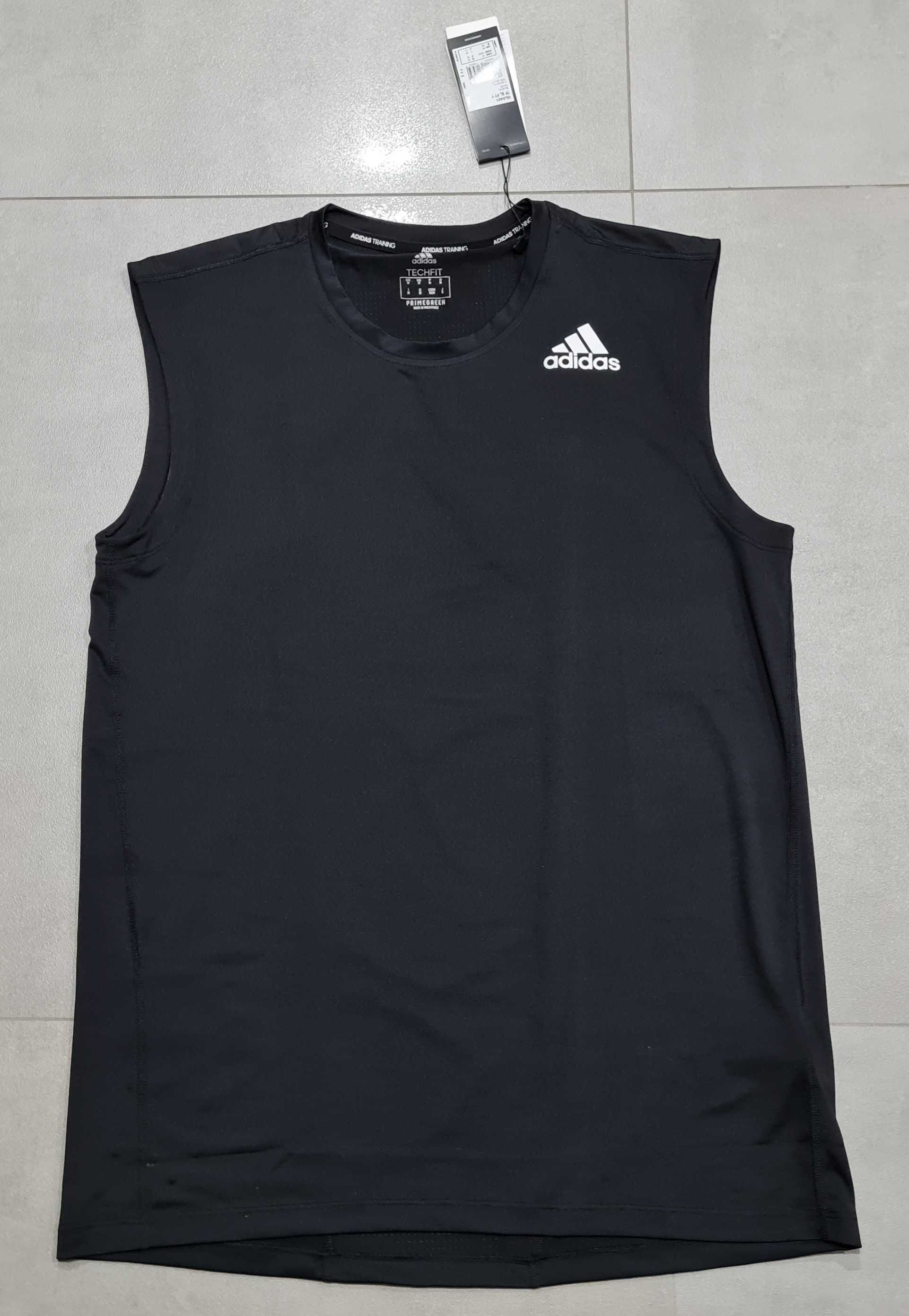 Czarny męski T-shirt bez rękawów Adidas w rozm. M