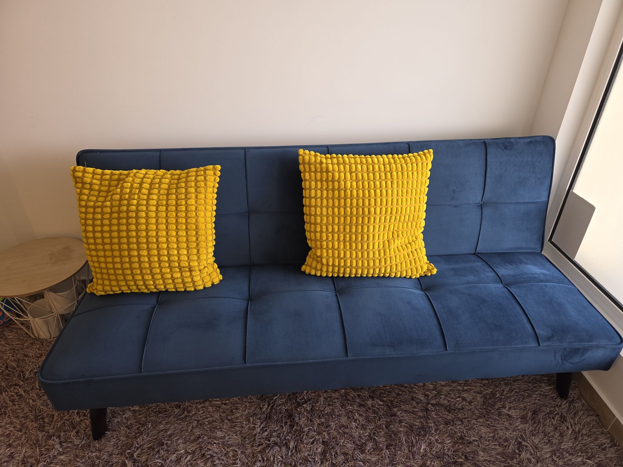 Sofá-Cama Azul Moderno