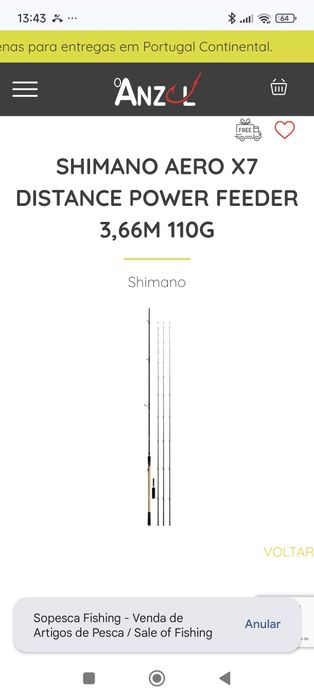 Cana pesca Feeder - Shimano SHIMANO AERO X7