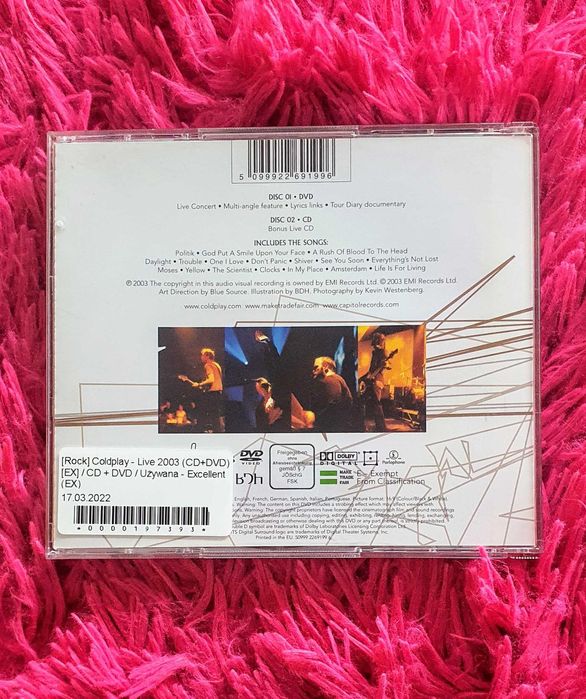 Coldplay Live 2003 CD + DVD jewelcase
