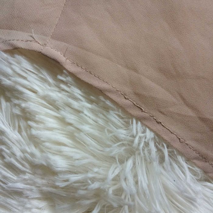 H&M sukienka beż pudrowy róż nude marszczenia elegancka XS 34 S 36