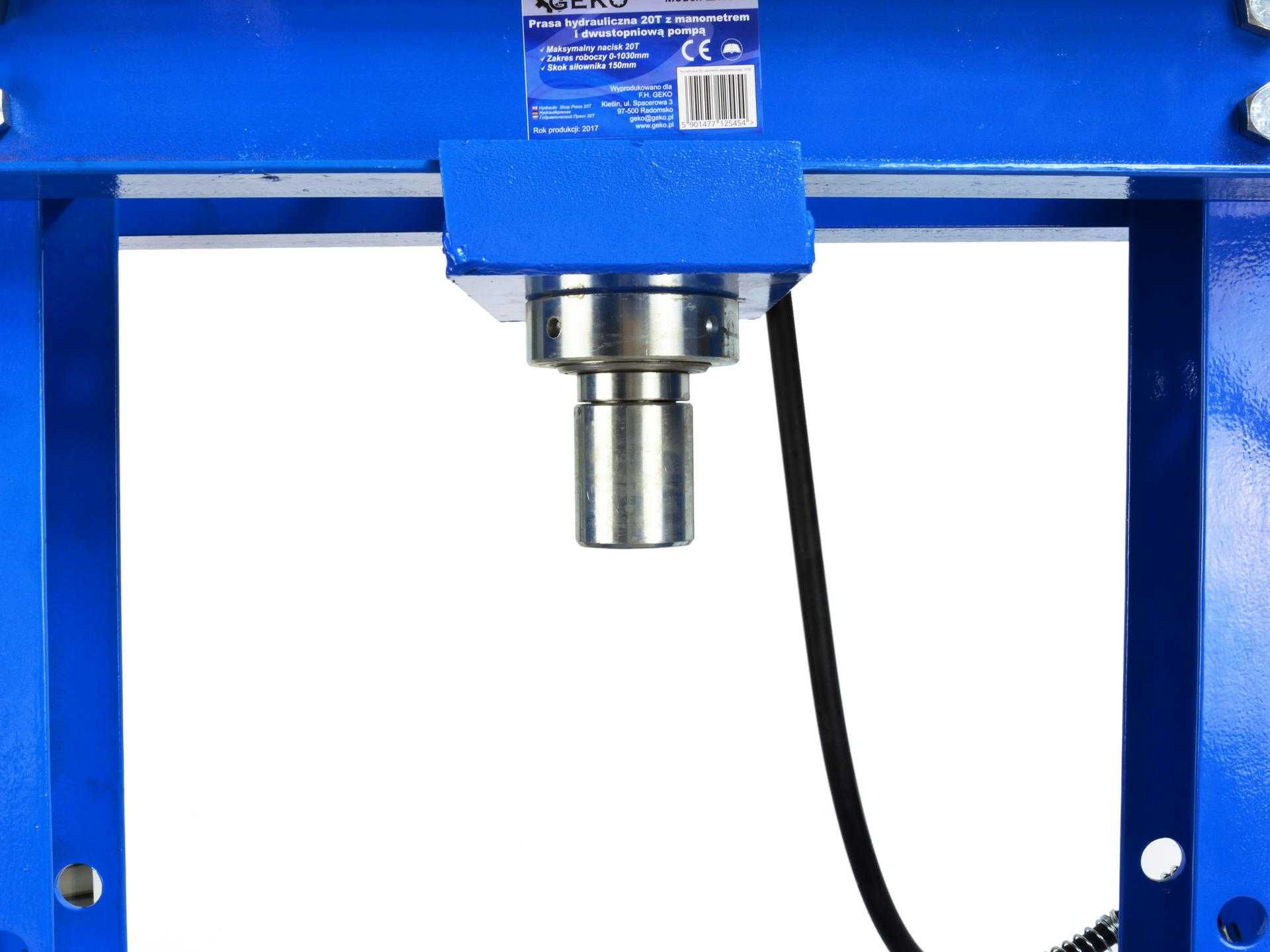 Prasa Hydrauliczna 20T Manometr POMPA 2 STOP GEKO