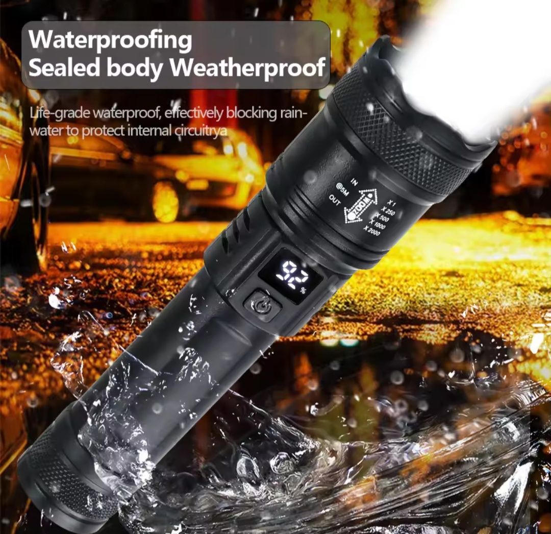 Latarka led 1000 lum 3 tryby świecenia usb