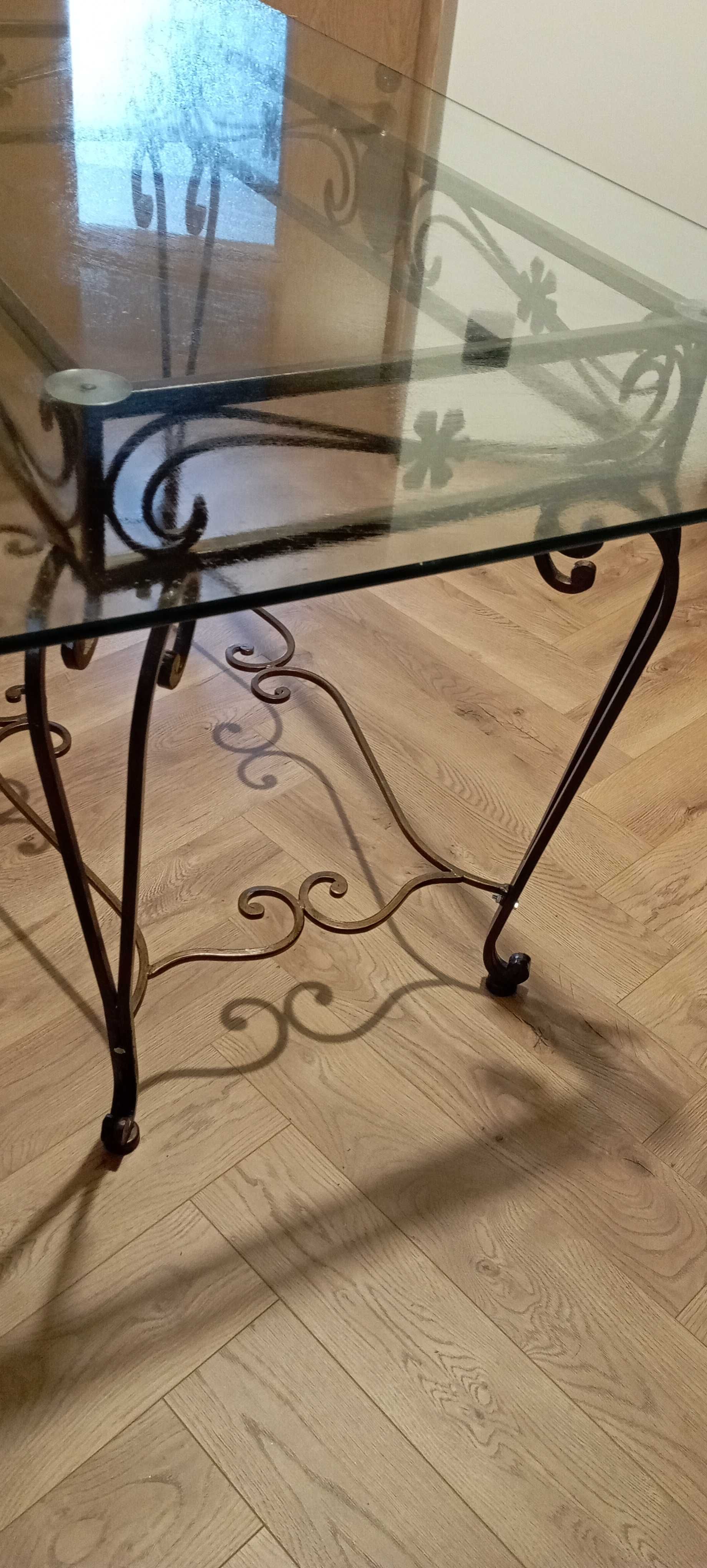 Stół ze szklanym blatem elegancki glamour jadalnia metalowy stół szkło