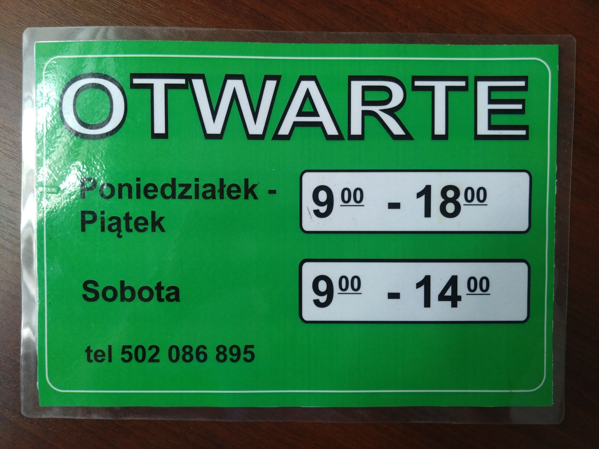 Tablica Informacyjna Tabliczka z godzinami A4