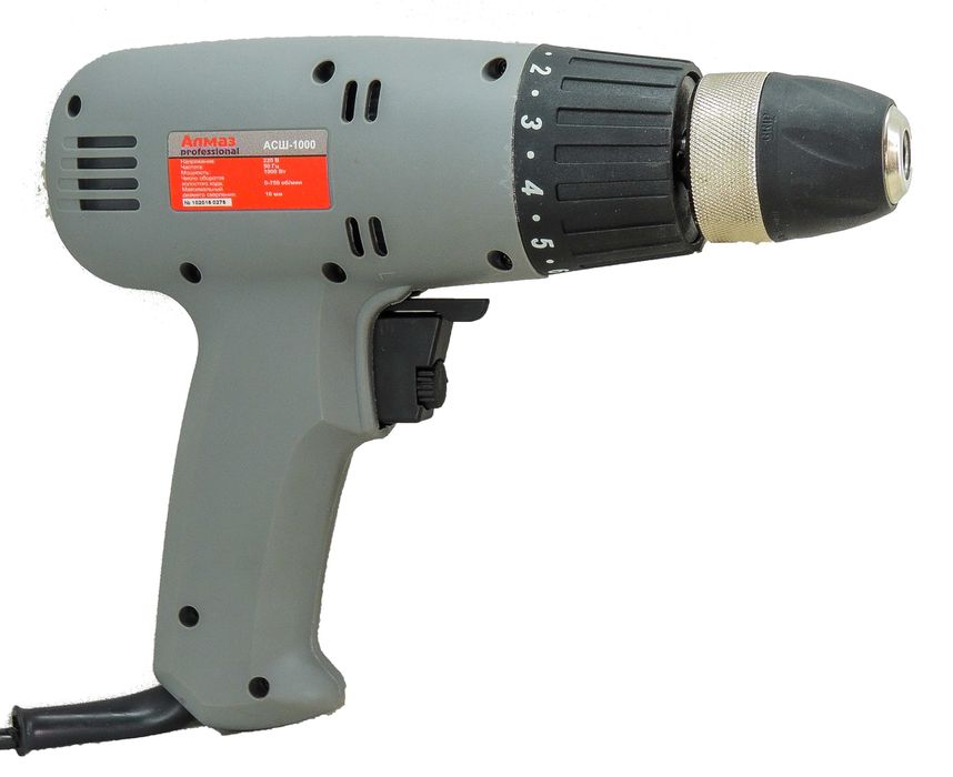 Шуруповерт сетевой Алмаз professional АСШ-1000 металевий дриль