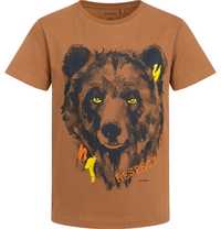 T-shirt Koszulka chłopięca 140 Bawełna brązowa Niedźwiedź Endo