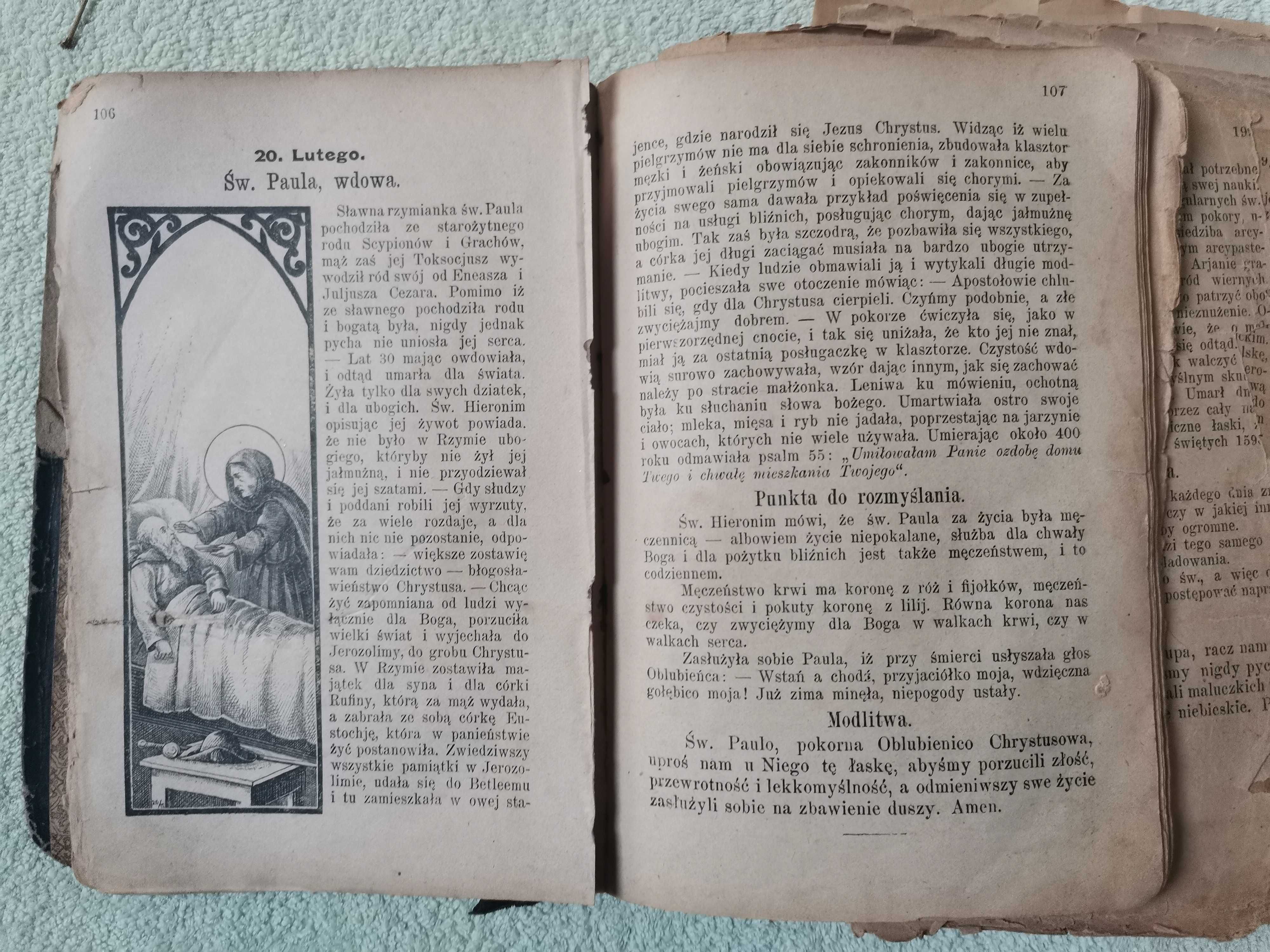 książka, Żywoty Świętych .  rok wydania 1904