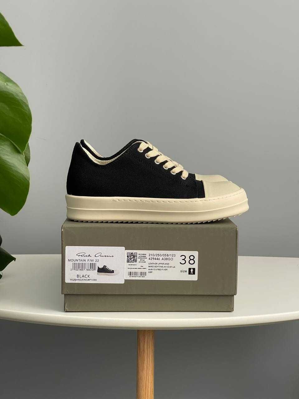 Кеди,кросівки Rick Owens DRKSHDW Ramones Low Black Milk