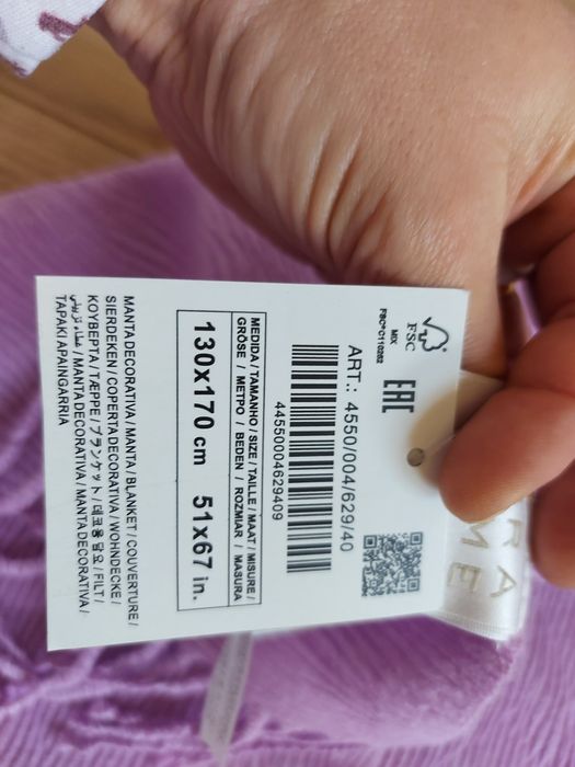 Mantas Zara Home NOVA com etiqueta