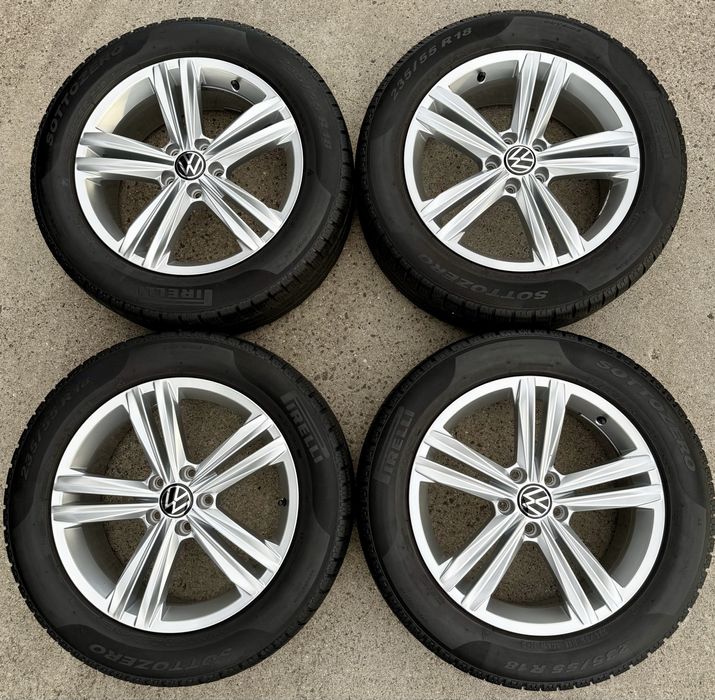 Tiguan II R-Line Koła 18 cali z oponami zimowymi oryginał Sebring