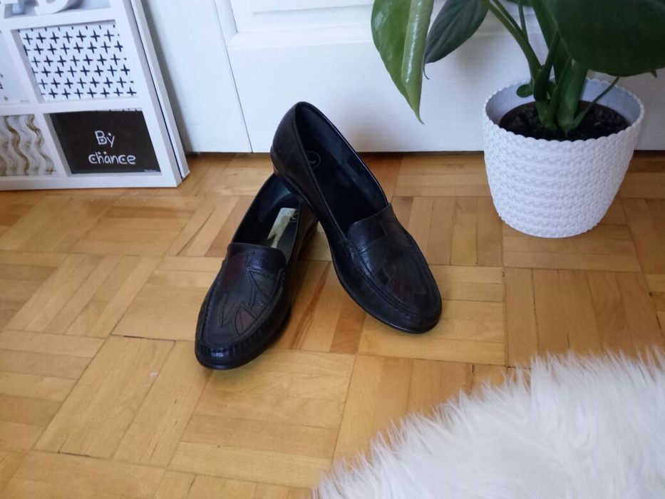 Clarks czarne skórzane buty damskie czółenka mokasynki j.nowe 36