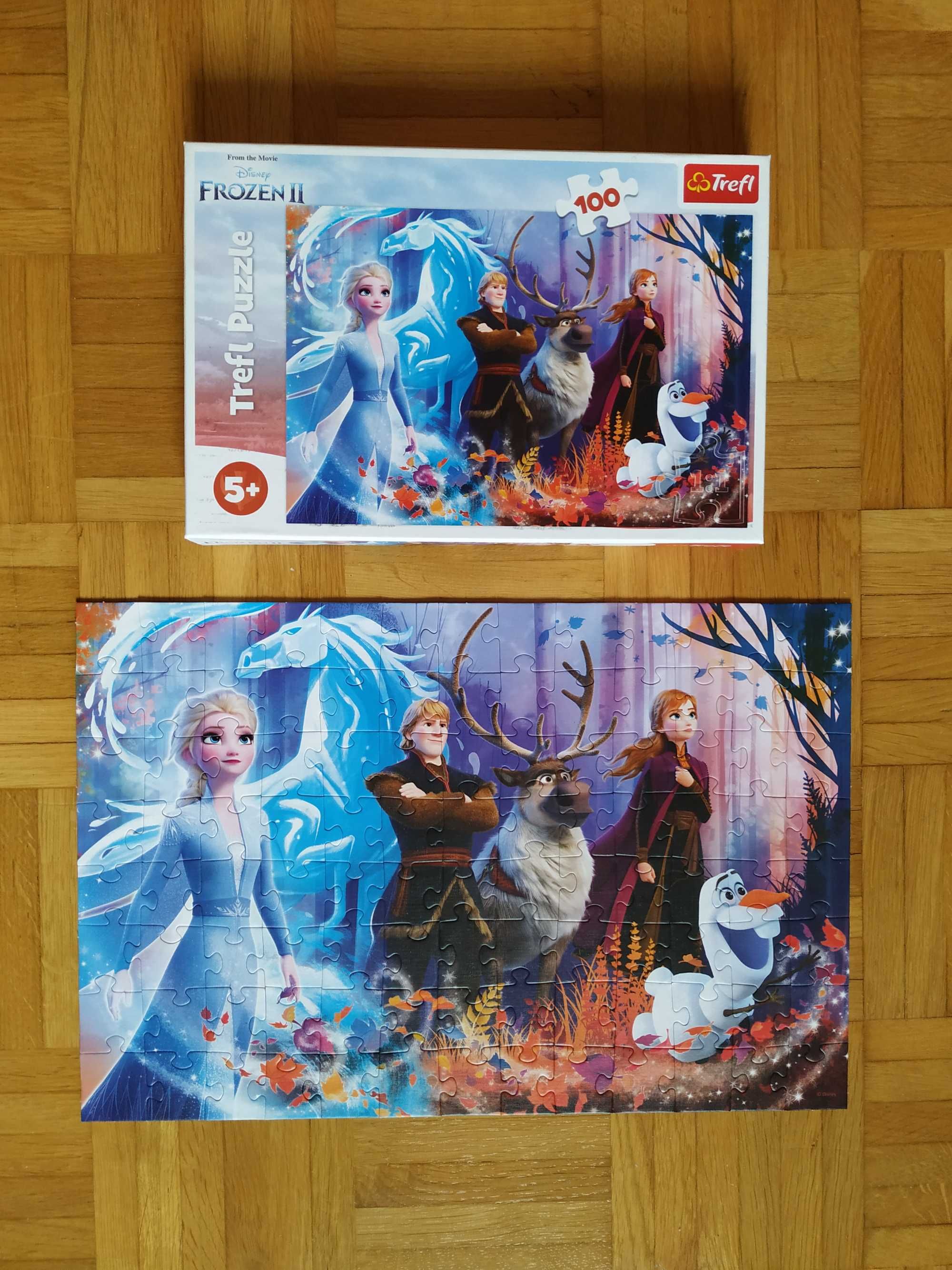 Puzzle Disney Frozen II (100) i pieczątki Alexander (5+)