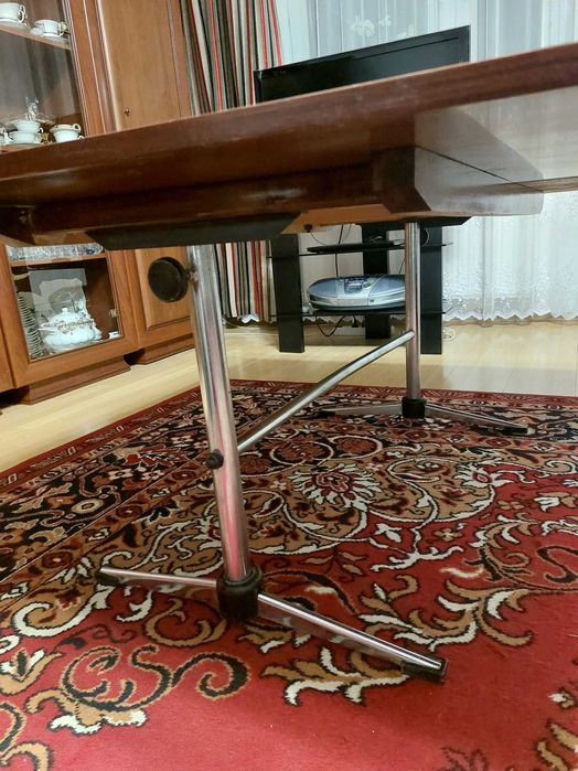 Ława drewniana, rozkładana z lat 80-tych